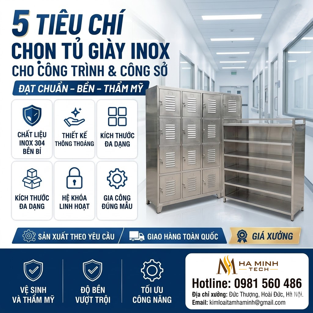 Tiêu chí chọn tủ giày inox